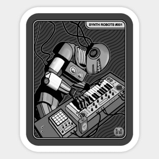 Synth Robot Musician playing the Synthesizer Sticker
